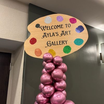 Art Gallery Themed Bat Mitzvah Balloon Decor at Novotel Toronto North York