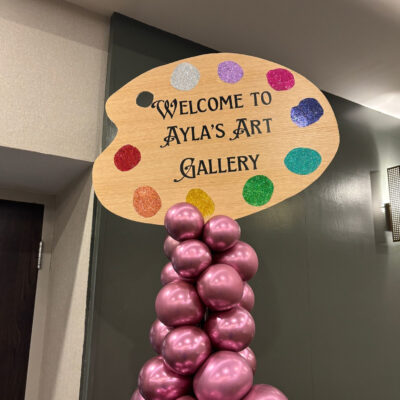 Art Gallery Themed Bat Mitzvah Balloon Decor at Novotel Toronto North York