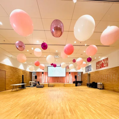 Balloon Ceiling for a bat mitzvah at congregation habonim toronto