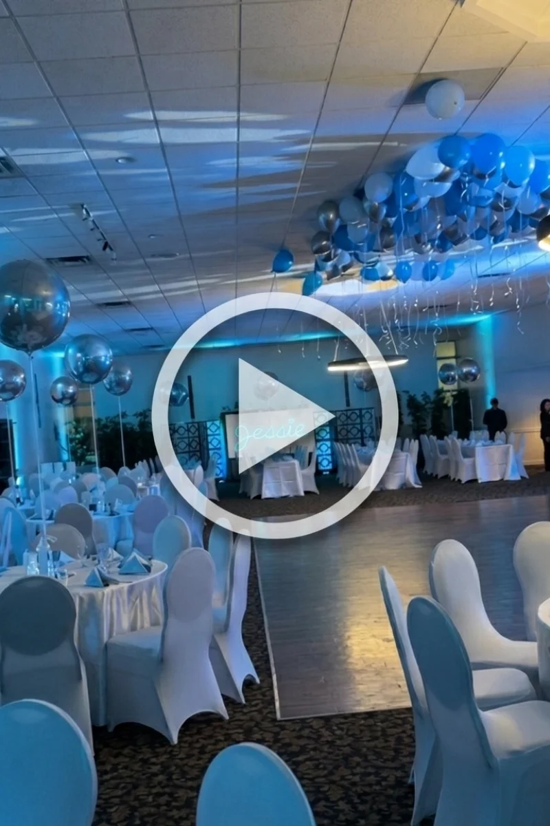 Balloon Decor for Bat Mitzvah at Shaarei Tefillah, North York, Toronto